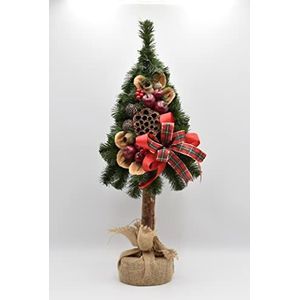 Kerstboom, kleine kunstkerstboom met sieraden