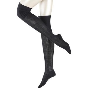 FALKE No. 3 sokken Luxury Line voor dames, wol, merinowol, grijs, zwart, hoog warm, voor de winter, zonder elastiek, 1 paar, zwart (3009)