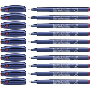 Schneider Topball 847 Rollerbalpen, kunststof, rood, 10 stuks