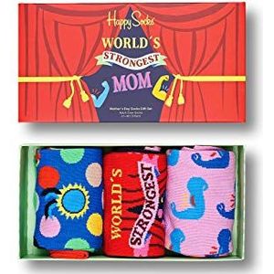 Happy Socks Uniseks 3-pack moederdagcadeauset, meerkleurig, 41-46 EU, meerkleurig, 41-46 EU, Veelkleurig