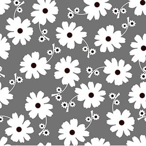 HEKO PANELS Waterdichte Oxford-stof, per meter, polyester stof om te naaien, bekledingsstof voor decoratie/handwerk, ondoorzichtig en waterafstotend, bloemen, antracietgrijs, 100 x 155 cm