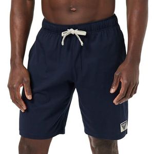 Emporio Armani Piping Logoband Loungewear bermuda trainingsbroek voor heren, marineblauw, S, Navy Blauw