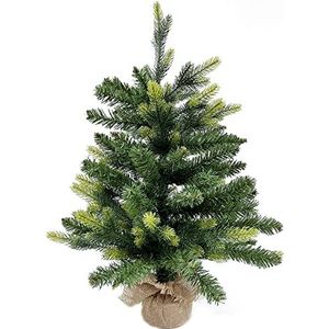 Rebecca Mobili Kleine kerstboom, mini-kerstboom, gemonteerd, met canvas beklede standaard, kerstversieringen - Afmetingen: 60 x 35 x 35 cm (h x b x d) - Art. RE6771