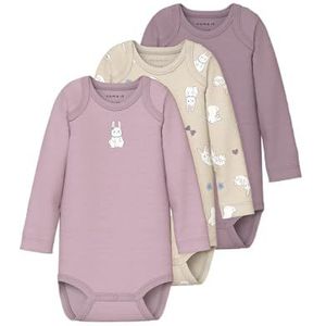 Name it baby 3 stuks Nbfbody 3P Ls Summr Rabbit Noos zomerzand Numeric_86, zomerzand, numeriek_86, Zomer zand