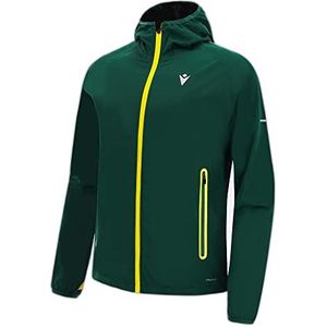 Macron Run Fcc Caleb Rain Jacket Light Man Dgrn/Yel regenjas voor heren