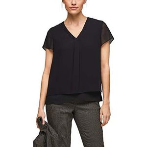 s.Oliver BLACK LABEL Dames chiffon blouse, zwart.