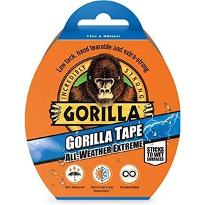 Gorilla 3044020 Weerbestendig plakband, 48 mm x 11 m, zwart