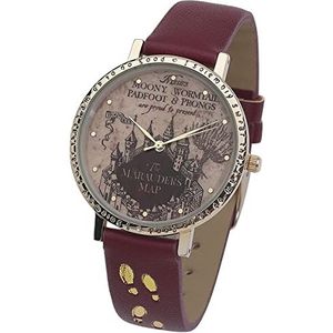 Harry Potter horloge - Marauder's Map, goud, modern, Goud, Modern