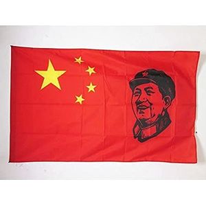 AZ FLAG Chinese vlag met Mao Zedong 90 x 60 cm – Chinese vlag, 60 x 90 cm, schede voor vlaggenstok