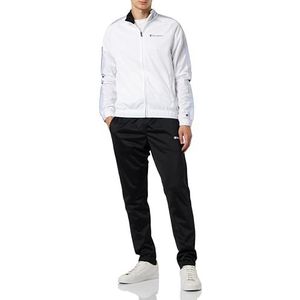 Champion Legacy Tracksuits American Tape Poly-Warpknit Full Zip Trainingspak voor heren, wit/zwart