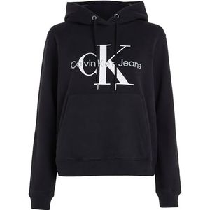 Calvin Klein Jeans Core Monologo Hoodie Sweatshirt met capuchon voor dames, Zwart