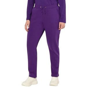 Ulla Popken Pantalon de survêtement pour femme, grandes tailles, intérieur doux, taille élastique, Violet profond, 50W / 32L