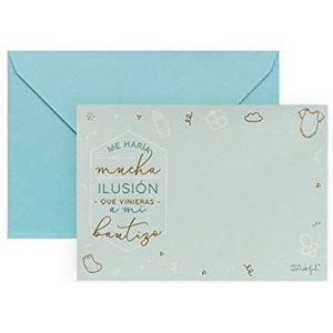 Mr. Wonderful Doopuitnodigingen, personaliseerbaar, blauw, 20 stuks