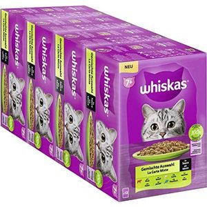 Whiskas Senior 7+ natvoer voor katten vanaf 7 jaar, 12 x 85 g, 4 zakjes