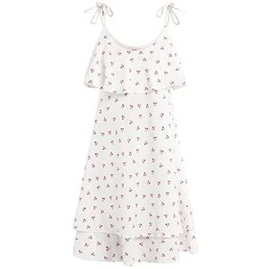 NALLY Robe à volants pour femme 12522860-NA02, blanc laine, taille XS, Robe à volants, XS