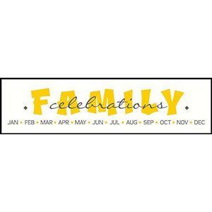 Wall Decor Plus More Familiefeest, sticker met maandletters, vinyl, 58,4 cm, geel/grijs