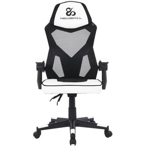 Newskill Eros Gamingstoel, ergonomische gamingstoel met massieve rugleuning en stof bekleed in wit