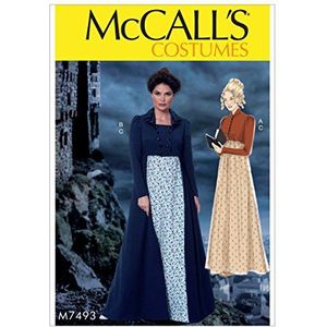 McCall's Patterns 7493 A5 dameskostuums, maten 6-14, zakdoek, meerkleurig, 152 x 213 cm
