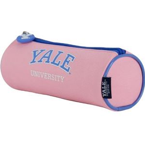 DOHE - Trousse scolaire ronde Yale University - Fermeture éclair - Polyester résistant, 21 x 7,5 x 7,5 cm - Matériel scolaire, rose, trousse