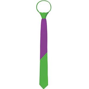 Folat 24874 Colorblock stropdas paars/groen voor carnavalskleding, accessoires voor dames en heren, carnavalskostuum