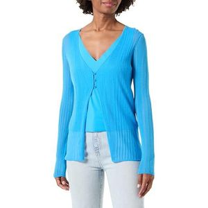 Pinko Legend Cardigan Crêpe Transparent Pull Femme, Ea7_bleu ciel, S