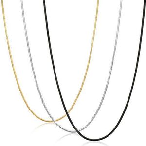 sailimue Roestvrijstalen halsketting van 0,9 mm, voor heren en dames, slangenketting, 56 cm, 3 stuks, één set, Geen edelsteen