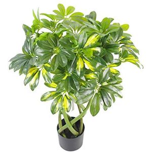 Leaf Schefflera Arboricola Kunstplant (parapluboom), gouden bonsai, 70 cm
