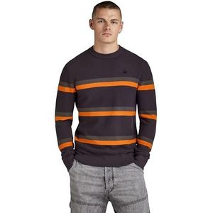 G-STAR RAW Stripe ronde hals sweatshirt - herentrui, Grijs Asfalt D24378-d563-g277)
