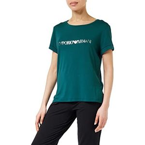 Emporio Armani Dames Stretch Viscose T-shirt Tropic Green L, Tropisch groen