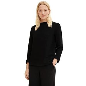 TOM TAILOR Dames Sweat-shirt structuré 1034528, 14482 - Deep Black, S
