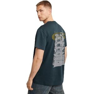 G-Star RAW Scaffolding Back Gr Regular Tee, blauw (Legion Blue D25141-c812-862), XL, Blauw (Legion Blue D25141-c812-862)