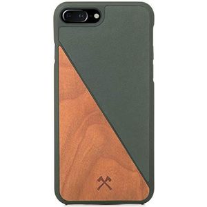 Woodcessories - Beschermhoes compatibel met iPhone 7 Plus/8 Plus van echt hout - EcoSplit Case (kers/groen)