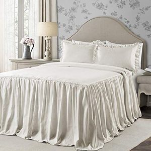 Lush Decor 2-delige bedsprei set, gestreept, shabby chic-stijl, licht