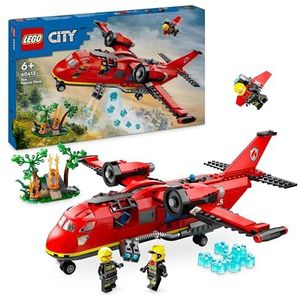 LEGO 60413 City brandweerreddingsvliegtuig, speelgoed met 3 minifiguren, piloot, brandweerman