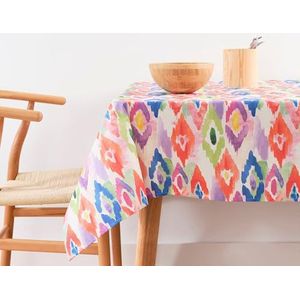 BELUM Nappe anti-taches, taille 100 x 155 cm - Nappe au toucher extra douce, couleur multicolore, nappe 100% fabriquée en Espagne, tissu 100% coton biologique, nappe modèle 0120-400