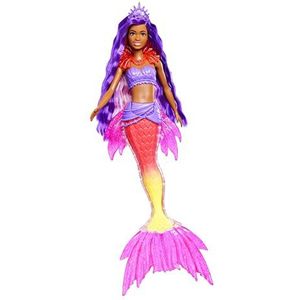 Barbie Mermaid Power Set met zeemeermin pop ""Brooklyn"" Roberts, dier, verwisselbare vinnen en accessoires, speelgoed voor kinderen, vanaf 3 jaar, HHG53