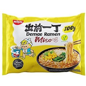 NISSIN Demae Ramen - Miso instant noedels Japanse type met Miso-smaak en Aziatische specerijen, vegetarisch, snel en eenvoudig te bereiden, Aziatisch voedsel (10 x 100 g)