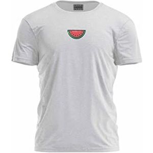 Bona Basics, Impression numérique, T-shirt basique pour homme, 70% coton, 30% polyester, gris, décontracté, hauts pour homme, taille : M, gris, M