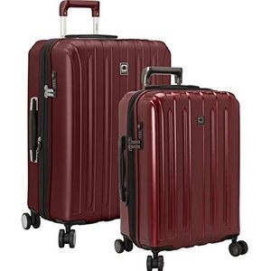 DELSEY Paris Uitschuifbare harde titanium bagage met zwenkwielen, Cherry rood