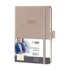 SIGEL C2161 weekkalender 2021 conceptum, hardcover, 10,8 x 15,1 cm, taupe