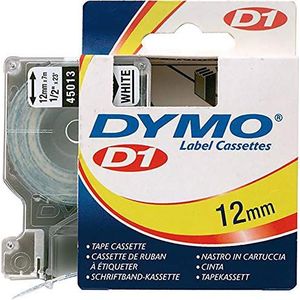 DYMO D1 Tape Refill 12 mm, zwart op wit - [CR233]