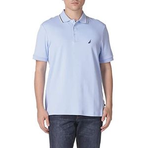 Nautica Klassiek poloshirt met korte mouwen voor heren, maanblauw, XL, Maan Blauw