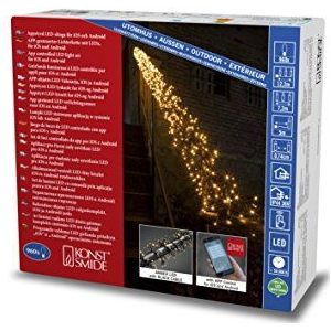 Konstsmide Led-lichtketting kerstverlichting 960 diodes bestuurd via de intelligente app Konstsmide / 960 amberwitte diodes / zwarte draad / voor buiten en binnen, 6563-870EE