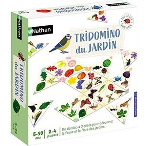 Nathan - Tridomino du Jardin – gezelschapsspel voor kinderen – educatief spel – domino met 3 zijden – leren van fauna en flora van de tuin – voor 2 tot 4 spelers – vanaf 5 jaar