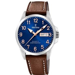 Festina Casual horloge F20358/B, blauw, armband, Blauw, armband