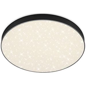 BRILONER - Led-plafondlamp met sterrenpatroon, led-plafondlamp zonder inbouwframe, LED-verlichting, kleurtemperatuur neutraal wit Ø387 mm, zwart