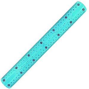PARENCE. - Zachte liniaal 30 cm / Onbreekbaar meetinstrument / Meting in centimeter (30) en inch (12) - willekeurige kleur (blauw, geel, groen, rood ...)