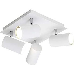 Trio lampen Rondell in wit metaal, rond 4 lampen, exclusief 4 x GU10, 24 x 24 cm, 802430401