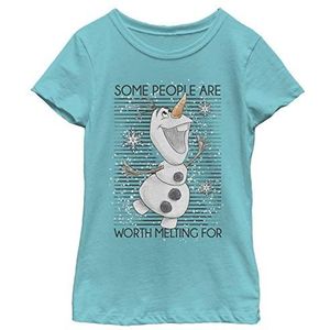 Disney Frozen Olaf Some People Are Worth Melting For Girls T-shirt, Tahiti-blauw, Tahiti Blauw