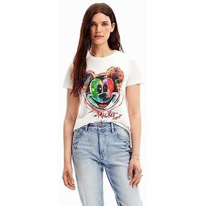 Desigual TS_Mickey Arty T-shirt voor dames, Wit